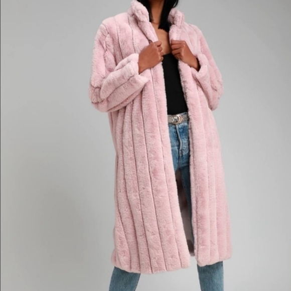 Jackets & Blazers - Blush Pink Faux Fur Coat *Final Price*